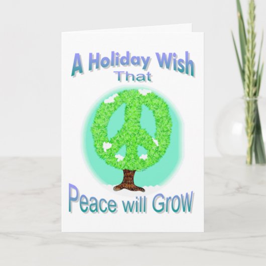 平和が育つ ホリデー ウィッシュ カード (正面)