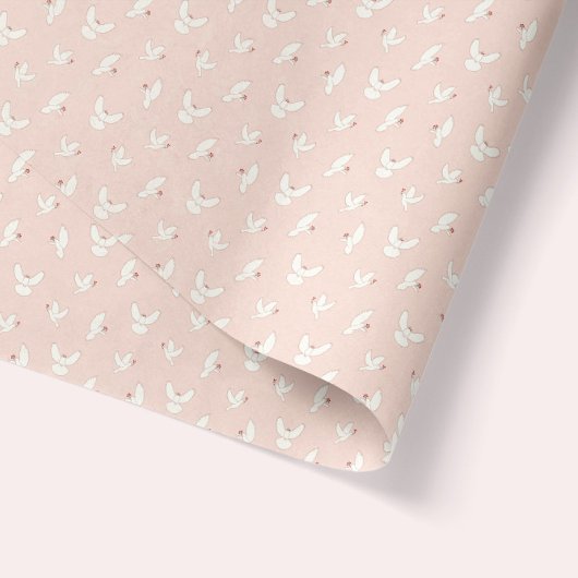 平和が訪れる。ピンクに白い。ミスタントクリスマス 薄葉紙