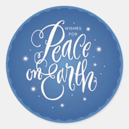 平和きらめくオン・アース・リターン・ステッカー ラウンドシール