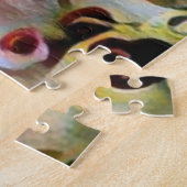 平和でかわいらし黄色のひまわりとピンクの花 ジグソーパズル (側面)