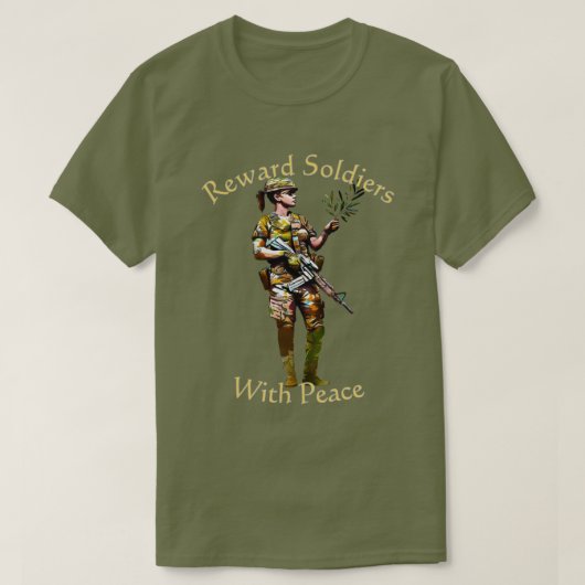 平和で兵士に報いる 002 Tシャツ (デザイン正面)