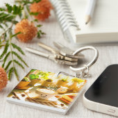 平和で心温まるカプチーノ朝 キーホルダー (正面右)