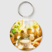 平和で心温まるカプチーノ朝 キーホルダー (裏面)