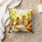 平和で心温まるカプチーノ朝 クッション (ブランケット)