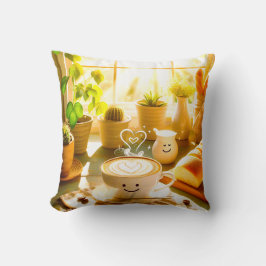 平和で心温まるカプチーノ朝 クッション