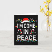 平和で来ますよ - おもしろいペアクリスマス カード (黄色い花)