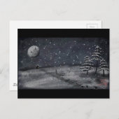 平和で雪が多い夜黒板場面 ポストカード (正面/裏面)