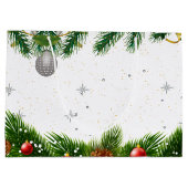 平和とエレガント喜び赤い果実の名前クリスマス ラージペーパーバッグ (裏面)