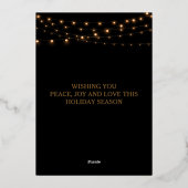 平和とクリスマスへの愛、写真モダンミニマル 箔シーズンカード (裏面)