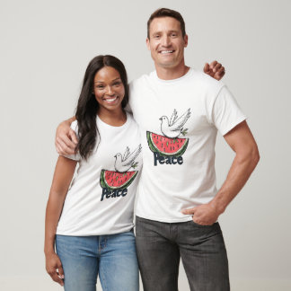 平和とスイカ | ミニマリストの鳩シンボルسلام Tシャツ