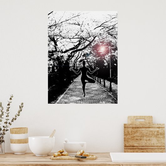 平和とバランス – ヨガアートワーク ポスター (キッチン)