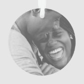 平和とモダン喜びのクリスマスのパーソナライズされた写真 オーナメント (裏面)