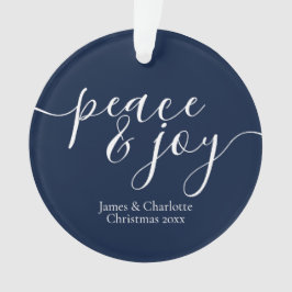平和とモダン喜びのクリスマスのパーソナライズされた写真 オーナメント