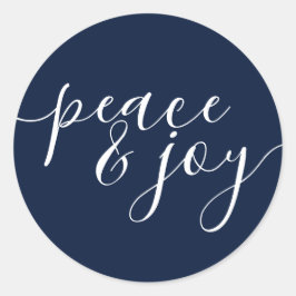 平和とモダン喜びの青いクリスマス ラウンドシール