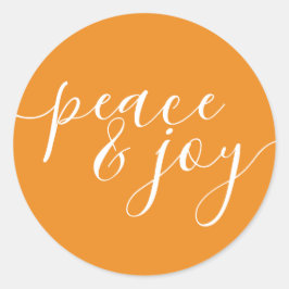平和とモダン喜びオレンジのホワイトクリスマス ラウンドシール