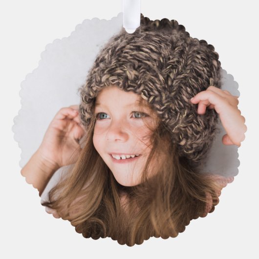 平和とモダン喜びクリスマス植物写真 オーナメントカード (裏面)