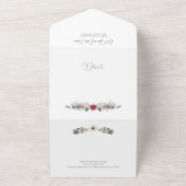 平和とモダン喜びクリスマス植物写真 オールインワン招待状 (外側)