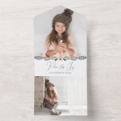 平和とモダン喜びクリスマス植物写真 オールインワン招待状 (内側)