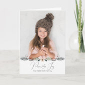 平和とモダン喜びクリスマス植物写真 シーズンカード (正面)