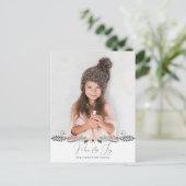 平和とモダン喜びクリスマス植物写真 シーズンポストカード (スタンド正面)