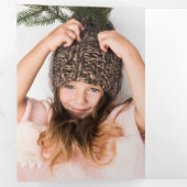 平和とモダン喜びクリスマス植物写真 三つ折りカード (内部最初)