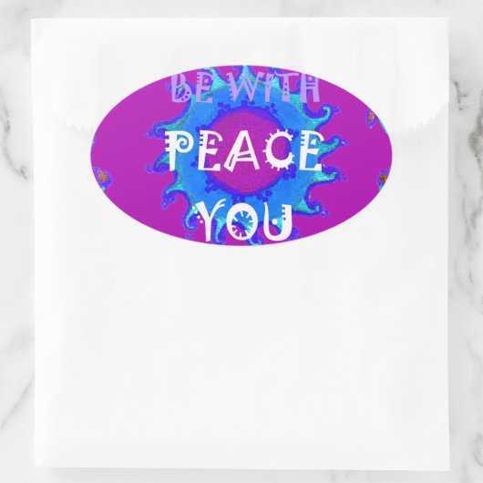 平和と一緒に感動的プリント 楕円形シール (バッグ)