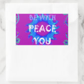 平和と一緒に感動的プリント 長方形シール (バッグ)