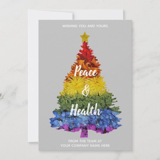 平和と健康フラットビジネスホリデーカード シーズンカード (正面)