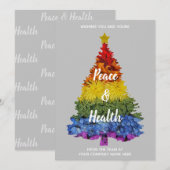 平和と健康フラットビジネスホリデーカード シーズンカード (正面/裏面)