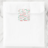 平和と共存ハッピー・メリー・クリスマス多くの言語 スクエアシール (バッグ)