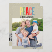 平和と包摂に関するクリスマス·写真テンプレート·カード サンキューカード (正面/裏面)