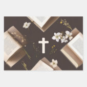 平和と十字架の鳩 ラッピングペーパーシート (正面)