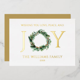 平和と喜びのクリスマスを愛して金ゴールド 箔シーズンカード