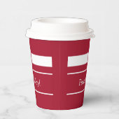 平和と喜びのクリスマスカラー赤と白 紙コップ (右)