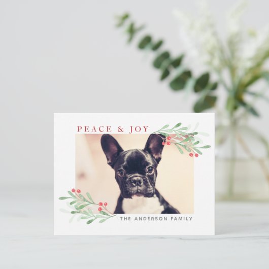 平和と喜びのクリスマスポストカード ポストカード (スタンド正面)