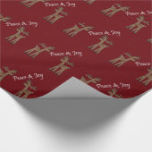 平和と喜びのトナカイ ラッピングペーパー (角)