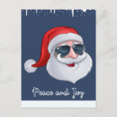 平和と喜びのホリデー ネイビー カード (正面)