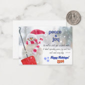 平和と喜びの休日のグリーティングカード ノートカード (正面/裏面インサイチュ)