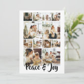 平和と喜びの写真クリスマスパーソナライズされた シーズンカード (スタンド正面)