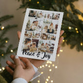 平和と喜びの写真クリスマスパーソナライズされた シーズンカード