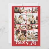 平和と喜びの写真クリスマスパーソナライズされた シーズンカード (正面)