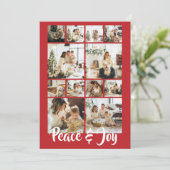 平和と喜びの写真クリスマスパーソナライズされた シーズンカード (スタンド正面)