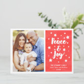 平和と喜びの水の色メリークリスマスフォト シーズンカード (スタンド正面)