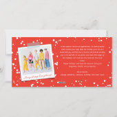 平和と喜びの漫画クリスマスツリーの子供のおもしろい写真 シーズンカード (裏面)