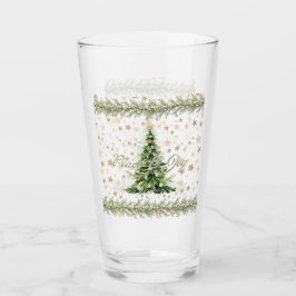 平和と喜びの緑のクリスマスツリー タンブラーグラス
