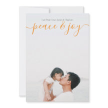 平和と喜びクリスマスモダンオレンジカード