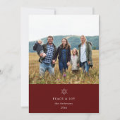 平和と喜びスノーフレーク写真ホリデーカード シーズンカード (正面)