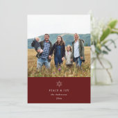 平和と喜びスノーフレーク写真ホリデーカード シーズンカード (スタンド正面)