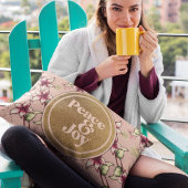 平和と喜びピンクポインセチア・クリスマス アクセントクッション