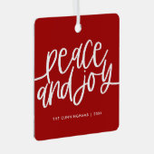 平和と喜び冬の赤い緑のフォトメタル装飾 メタルオーナメント (正面右)